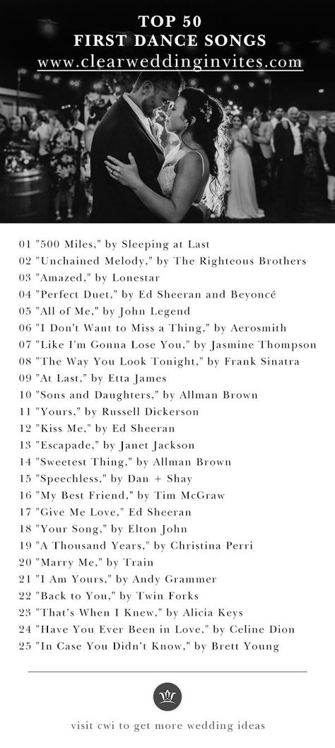 Your first dance on your wedding day is romantic, personal, and unforgettable. So, of course, you need to find the perfect tune to mark the special occasion. Finding the right song to play can be a tough task, though. Do you want to go classic or modern? Slow or fast? With all the love songs out there, the options are practically endless. Wedding Slow Dance Songs, Slow Dance Songs, Cute Pictures Ideas, Dance Wedding Songs, Wedding Love Songs, Songs For Dance, First Dance Wedding Songs, Wedding Song List, Wedding Ideas 2024