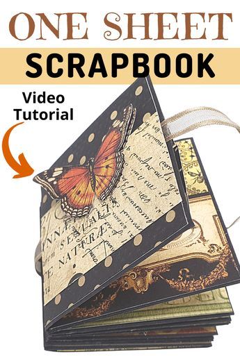 How To Make Junk Journal Pockets, Junk Journal Diy How To Make A, Things To Do With Book Pages, How To Make Scrapbook Tutorials, Small Scrapbook Ideas, Easy Scrapbook Ideas, Diy Mini Album Tutorial, One Page Wonder, Mini Book Tutorial