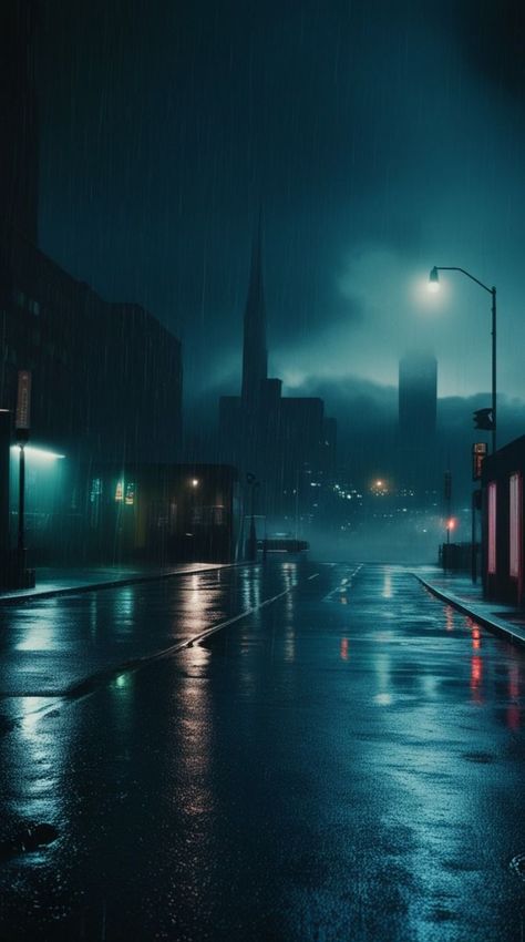 Road Night Background, Foggy City Night, Cinematic Photography Wallpaper, Street Veiw, Rain Reflection, Cinematic Background, Rain Road, Foggy City, Rain Street