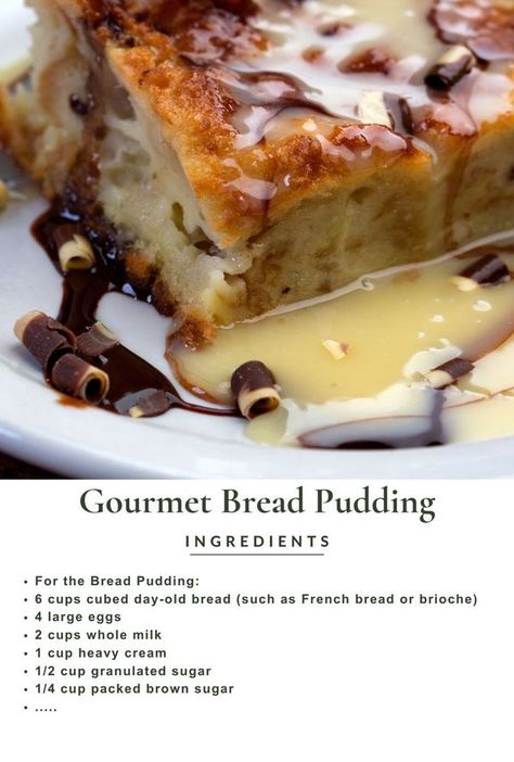 Bread Pudding Recipe With Vanilla Sauce, Gourmet Bread, Bourbon Bread Pudding, Pecan Pie Bread Pudding, Best Bread Pudding Recipe, Vanilla Bourbon, Bourbon Sauce, Comfort Desserts, Vanilla Sauce