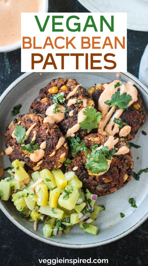 These Vegan Black Bean Patties are crispy on the outside, tender on the inside, packed with nutrients and texture, and are so flavorful! They make an easy meatless dinner that pairs beautifully with a variety of sides. Ready in about 30 minutes. Bean Patties, Black Bean Patties, Jamaican Patty, Vegan Black Bean, Meatless Dinner, Garlic Recipes, Meatless Meals, Millet, Black Bean