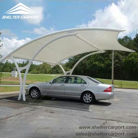 This series of #tensilecarshade is liked and favored the most due to its simple framework and practical feature. sales@sheltercarport.com 0086 139 2885 8552 https://www.sheltercarport.com/product/car-shades-with-pvc-fabric-for-sale/ #tensilecarport #carparkingshade #carshed #metalcarport #carportforsale Car Porch Design, Car Shed, Pool Shade, Membrane Structure, Shade Tent, Portable Garage, Awning Shade, Tensile Structures, Parking Solutions