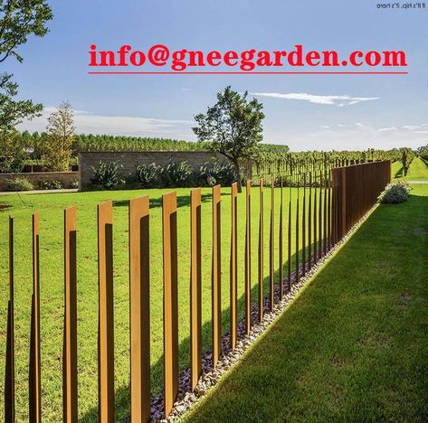 Outdoor Garden Metal Fencing Corten Steel Fence Corten Steel Fence, Metal Fencing, Steel Fence, Metal Fence, Privacy Fence, Corten Steel, Fence Design, Fencing, Outdoor Garden