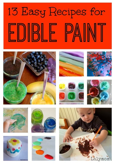 13 DIY Edible Paint Recipes for Babies Toddlers and Big Kids from Lalymom Diy Edible Paint, Recipes For Babies, Waldorf Montessori, Diy Edible, Best Edibles, Finger Paint, Edible Paint, Toddler Sensory, Children's Activities