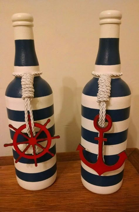 Tropisk Fest, Decor Marin, Awesome Woodworking Ideas, Deco Marine, Nautical Crafts, Wine Craft, Wine Bottle Art, Rockler Woodworking, Wine Bottle Diy Crafts