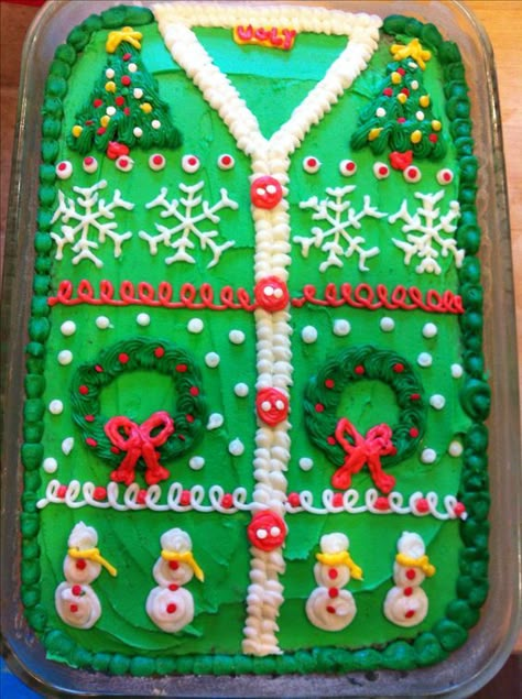 Christmas Sweater Cake, Ugly Christmas Sweater Cake, Ugly Sweater Cake, Sweater Cake, Best Ugly Christmas Sweater, Diy Ugly Christmas Sweater, Ugly Xmas Sweater, Tacky Christmas, Christmas Sweater Party