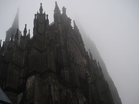 Cathedral in Koln, we were heading back to catch our train and the fog was just perfect. Goth Architecture, Out Of The Dark, Gothic Church, Gothic Aesthetic, Dark Academia Aesthetic, Gothic Architecture, Shadowhunters, Dracula, Organic Gardening