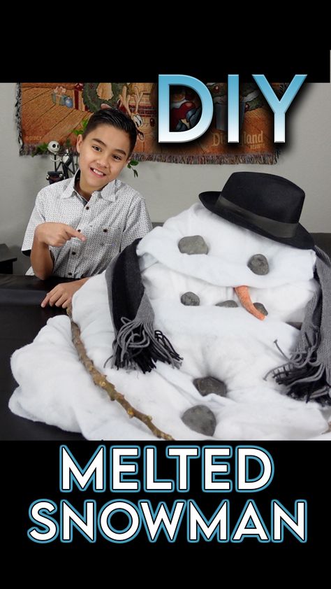 Check out this DIY melted snowman! Looking for some easy DIY Christmas decoration ideas2020? Watch as we take some items from around the house and make a melted snowman Christmas decoration. We loved our melted snowman ornaments so much that we decided to make a lifesize melted snowman Christmas decoration for the house. #christmasdecor #christmas #christmasdecorations Diy Melting Snowman, Diy Melted Snowman, Melted Snowman Ornament, Scarecrow Ideas, Christmas Outdoors, Snowmen Crafts, Melting Snowman, Melting Snowmen, Melted Snowman