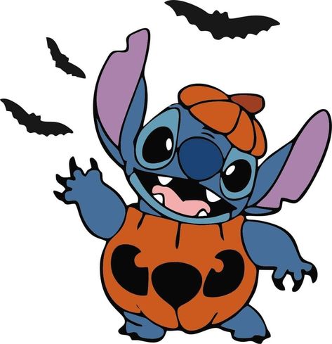 Halloween Cartoons Characters, Stitch Shirt Ideas Cricut, Stitch Halloween Painting, Stitch In A Pumpkin, Stitch Halloween Decorations, Stitch In Halloween Costume Drawing, Halloween Stitch Drawing, Stitch Disney Halloween, Stitch Halloween Drawing