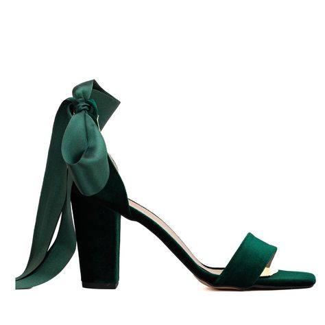 Crafted from high-quality green velvet, these wedding shoes feature a front strap to hold your toes and a ribbon ankle strap to keep your feet secure and comfortable all day long.  Box Contents: Your package will include 2 distinct sets of Ankle Straps: 1 x Green Satin Ribbon Ankle Strap 1 x The standard Green Velvet Ankle strap for the sandals.   (all 2 can be seen in the pictures) Forever & Always Shoes takes great care and craftsmanship in handcrafting each pair of Wedding Shoes and High Heels, ensuring they are tailored to perfection while respecting our customers' preferences. Our creations are one-of-a-kind, durable, and constructed using high-quality materials. Velvet. To protect your shoes from dampness, apply a waterproof spray when they're new. For cleaning, use a mild soap solut Green Heels Wedding, Dark Green Heels, Waterproof Spray, Bridesmaids Heels, Velvet Sandals, Green Heels, Prom Heels, Bridal Sandals, Prom Inspo