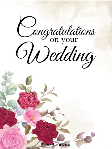 Looking for the right card to express your feelings on the big day? Turn to this beautiful, sentimental, and flowery card for your friends or family wedding. Whether you want to impart some wisdom or inject a little laughter into the wedding, this card will help you get there. Wedding Congratulations Wishes, Congratulations On Marriage, Happy Wedding Wishes, Congratulations Pictures, Wedding Wishes Quotes, Happy Birthday Cake Pictures, Wedding Icon, Anniversary Cards For Husband, Wedding Greetings