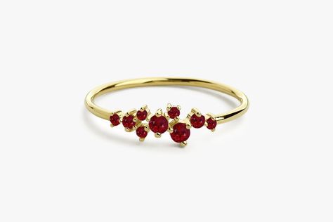 Dainty Ruby Ring, Cluster Jewelry, 14k Gold Ruby Ring, Gold Ruby Ring, Pink Morganite Engagement Ring, July Birthstone Ring, Ruby Ring Gold, Pearl Engagement Ring, Minimalist Engagement Ring