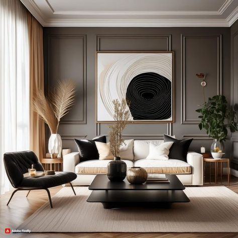 49 Black White Tan Living Room Decor Black White Tan Living Room, Tan Living Room Decor, Black And Beige Living Room Modern, Neutral Living Room With Black Accents, Cream And Gold Living Room, Dr Apartment, Black And Cream Living Room, Tan Color Scheme, Brown And Cream Living Room