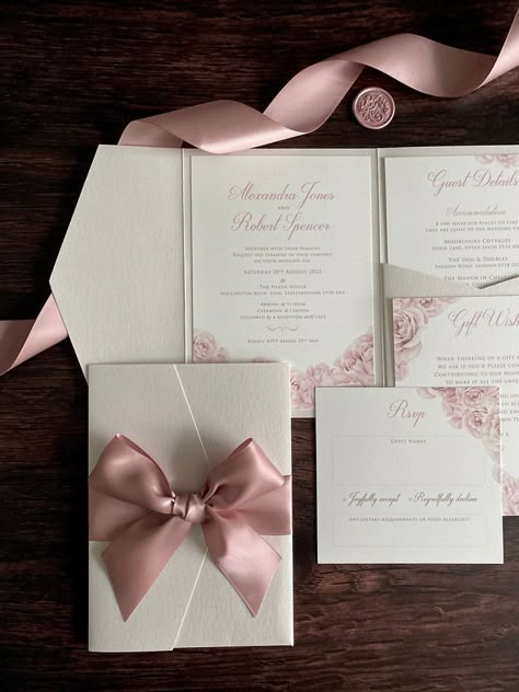 Dusky Pink Wedding, Wedding Invitation Pink, Disney Wedding Invitations, Summer Wedding Floral, Baby Pink Wedding, Pastel Pink Weddings, Pink Wedding Invitation, Debut Invitation, Dusty Pink Weddings