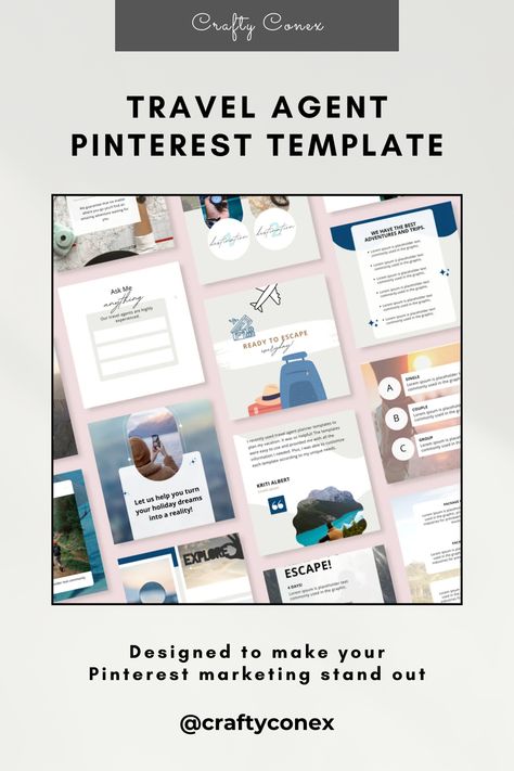 Travel Agent Pinterest Template | Editable Canva Pins | Perfect for Travel Agents Pinterest Template, Travel Marketing, Pinterest Templates, Marketing Template, Travel Packages, Build Your Brand, Canva Templates, Travel Agent, Travel Agency