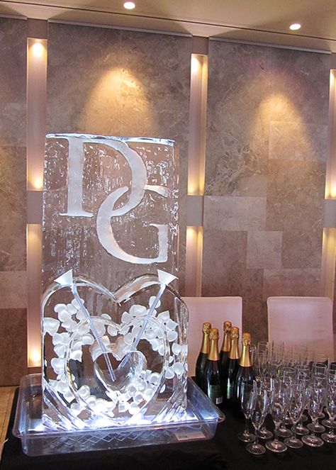 Shut the front door! Champagne ice luge! Wedding Ice Sculpture, Winter Reception, Wedding Sculpture, Ice Sculpture Wedding, Ice Luge, Ice Carving, Dream Wedding Reception, Wedding Anniversary Celebration, Ice Art