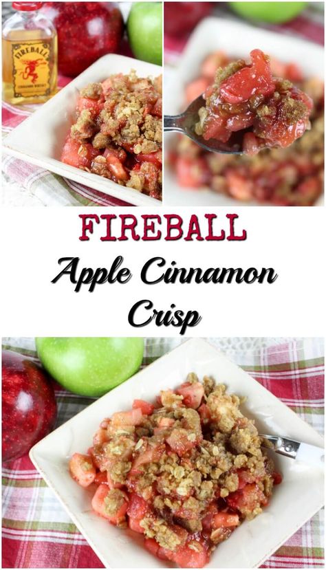 Fall is perfect for baking with apples and I love a good Apple Cinnamon Crisp. We decided to turn it up a notch, and make a tasty dessert with the Fireball Apple Cinnamon Crisp. via @thismamaslife Fireball Apple Crisp, Fireball Recipes Desserts, Fireball Desserts, Fireball Candy Apples, Fireball Apple Pie, Fireball Whiskey Recipes Desserts, Carmel Apple Cider Fireball, Baking With Apples, Cinnamon Crisp