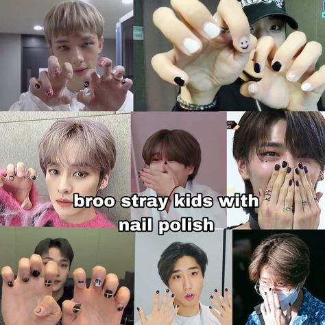 Skz Nails Idea Easy, S Class Nails Skz, Han Jisung Nail Polish, K Pop Idols Nail, Skz Nails Idea 5 Star, Skz Nails 5 Star, Hans Nails Skz, Maxident Nails Skz, Skz Themed Nails