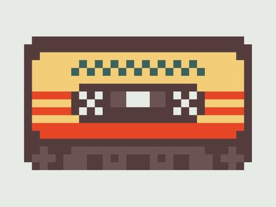 Awesome Mix Vol. 1 cassette pixel art Pixel Cassette, 80s Pixel Art, 90s Pixel Art, Guitar Pixel Art, Pixel Art Album Cover, Music Pixel Art, Awesome Mix Vol 1, Piskel Art, Pixel Beads