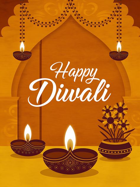 Free Minimalist Happy Diwali Poster with Diya Deepavali Greetings Cards, Happy Diwali Poster, Hindu Festival Of Lights, Festival Quotes, Diwali Poster, Festival Wishes, Diwali Lights, Balloon Background, Diwali Diya