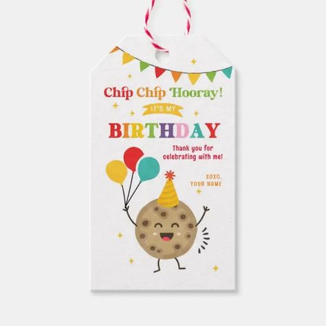 Chip Chip Hooray Birthday Cookie Bag Treat Tag (Front) Teacher Appreciation Week Gifts, Levi Birthday, Appreciation Week Gifts, Teachers Appreciation Week Gifts, Cookies Birthday, Birthday Cookie, Birthday Treat, Tags And Labels, Cookie Bags