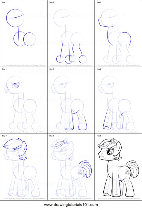 How to Draw Double Diamond from My Little Pony - Friendship Is Magic Printable Drawing Sheet by DrawingTutorials101.com How To Draw Mlp Base, How To Draw My Little Pony Step By Step, How To Draw Pony, How To Draw Ponies, How To Draw My Little Pony, How To Draw Mlp, Mlp Crafts, Pony Anatomy, Sonic Bases