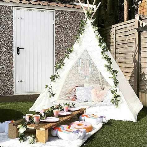 Lace Teepee, Boho Tent, Sleepover Tents, Indoor Tents, Living Willow, Teepee Play Tent, Indoor Picnic, Kids Teepee Tent, Kids Play Tent