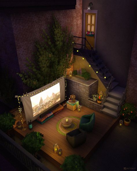 SimMattically on Twitter: "I just remembered this cute build I did last year and I feel like it's perfect for cozy nights with the family in #GrowingTogether 🥹 #ShowUsYourBuilds #TheSims4 https://t.co/jIjt6PmcfH" / Twitter Sims 4 Loft, Cute Backyard, Ideas Terraza, Sims 4 Houses Layout, Lotes The Sims 4, San Myshuno, Sims 4 Family, Sims 4 House Plans, Sims 4 House Building