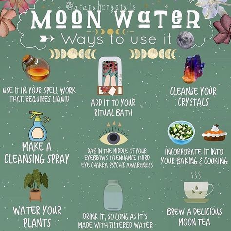 Luna 🌙 on Instagram: “Will you be making full moon water? @atarahcrystals #moonwater #fullmoon #fullmoonwater #moon #water #spells #spell #cleanse #witch…” Moon Water Spells, Pisces Full Moon, Full Moon Water, Water Spells, Full Moon Spells, Lunar Witch, Beauty Spells, Moon Magick, Water Witch