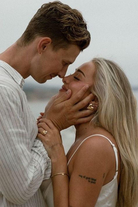 I can't wait to marry this guy! if you have a beach engagement photoshoot coming up, I hope these poses inspire you 🫶🏻 tap to follow our wedding era!! Intimate Engagement Pictures, Engagement Photo Shoot Beach, Engagement Pictures Beach, Styled Engagement Shoot, Couples Beach Photography, Intimate Engagement, Proposal Pictures, Beach Engagement Photoshoot, Cute Engagement Photos