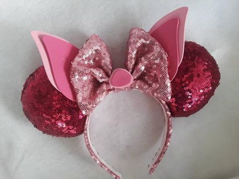 Piglet ears headband Piglet from Winnie the Pooh Handmade | Etsy Piglet Outfit, Piglet Disneybound, Piglet Ears, Winnie The Pooh Ears, Winnie The Pooh Day, Micky Ears, Piglet Disney, Ear Ideas, Diy Disney Ears