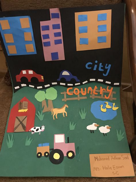 City vs country activity for kids City Kindergarten Activities, City Life Crafts For Preschoolers, Neighborhood Activities For Kindergarten, City Activities Preschool, City And Country Preschool Theme, Country Mouse City Mouse Activities, City Life Preschool Activities, Town Mouse Country Mouse Craft, City Mouse Country Mouse Craft