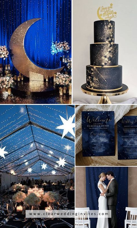 8 PRETTIEST BLUE WEDDING COLOR COMBOS TO INSPIRE – Clear Wedding Invites Royal Blue Color Scheme Wedding, Gold Blue Wedding Theme, Sapphire Blue Wedding Theme, Midnight Blue And Gold Wedding, Blue And Black Wedding Theme, Black And Blue Wedding Theme, Sapphire Wedding Theme, Midnight Blue Wedding Theme, Night Wedding Theme