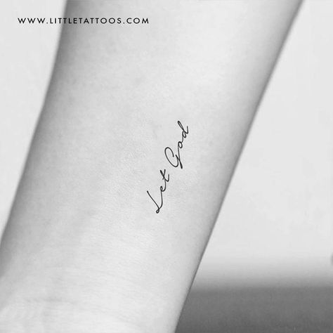 “Let God” temporary tattoo, get it here ► Unique Christian Tattoos, Avocado Tattoo, Biblical Tattoos, Bible Tattoos, Tiny Tats, Verse Tattoos, Tattoo Spots, Tattoos Infinity, Word Tattoo