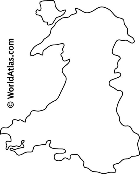 Outline Map of Wales Wales Tattoo Ideas, Wales Tattoo, Welsh Tattoo, Map Of Wales, Border Tattoo, Wales Country, Welsh Art, Wales Map, Merthyr Tydfil