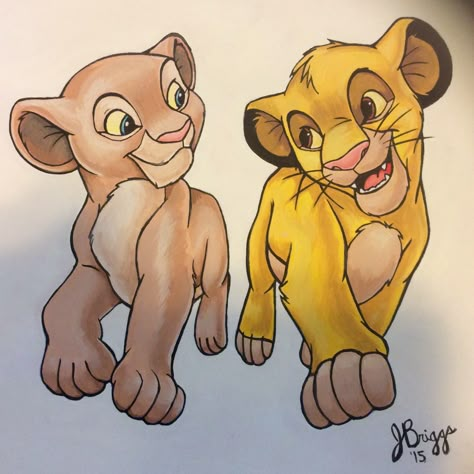 Simba And Nala Painting, Simba And Nala Drawing, Simba And Nala Tattoo, Nala Drawing, Simba Rafiki Drawing, Simba Painting, Lion King Drawing, Simba Drawing, Lion King Nursery