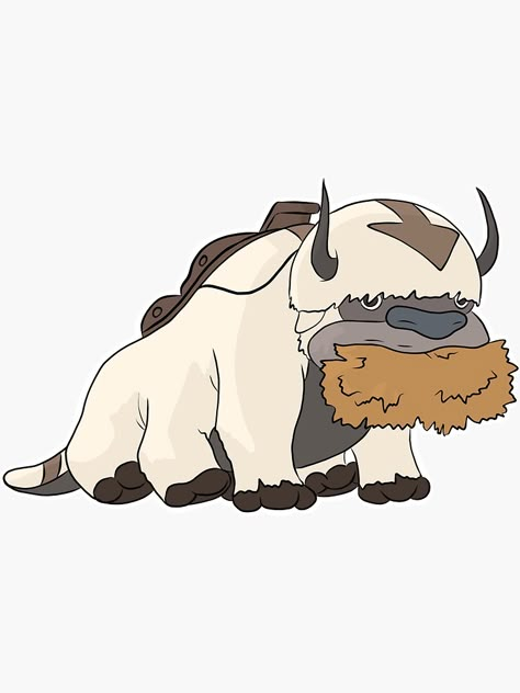 Cute Appa Drawing, Appa Avatar Art, Appa Drawing, Appa Standing, Appa Art, Appa From Avatar, Sanrio Drawing, Avatar Appa, Avatar The Last Airbender Appa