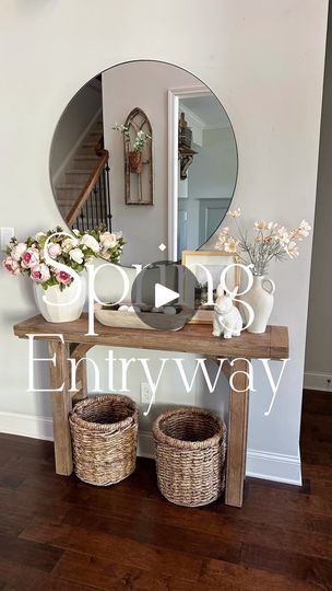 775 reactions · 68 comments | Favorite console table to style! Absolutely love styling this table for each season. I try to keep the “base”(baskets) always in the same place. No need to change everything..especially when they are so cute. I also kept my base with flowers and just added different Spring and Easter touches. | Liz Grella | ANGÉLIE · Fly Me To The Moon Spring Entryway, Console Table Decor, Console Table Decorating, Entryway Table Decor, Fly Me To The Moon, Spring Table, Entryway Table, Spring Ideas, Spring Easter Decor