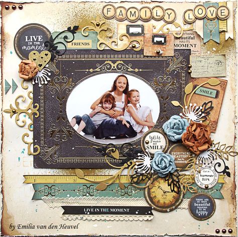 Kaisercraft Scrapbooking, Kaisercraft Layouts, Scrapbooking Layouts Travel, Family Layout, Scrapbook Cover, Friends Moments, Doodlebug Design, Card Organizer, Vintage Scrapbook