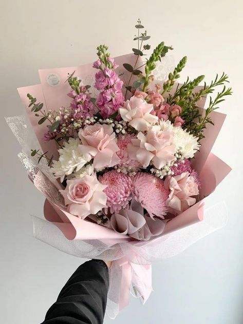 White And Pink Flowers Bouquets, Pink Flowers For Birthday, Mixed Pink Flower Bouquet, Pastel Pink Bouquet Wedding, All Pink Flower Arrangement, Mixed Blooms Bouquet, Flower Bouquet Pink And White, Mixed White Flower Bouquet, Pastel Color Bouquets