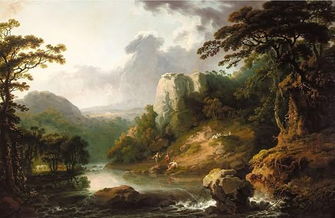 18th century Irish landscape painter George Barret, Sr. Lines and Colors post: http://linesandcolors.com/2014/03/17/george-barret-sr/ Medieval Landscape Painting, 1800s Paintings Landscape, 18th Century Art, 18th Century Landscape Paintings, 19th Century Landscape Painting, Irish Landscape Painting, 18th Century Landscape, Thomas Gainsborough, Iconic Art