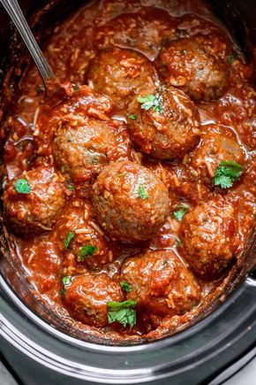 Slow Cooker Italian Sausage Meatballs - A dreamy and hearty, comfort-style slow cooker recipe that's too good NOT to be on rotation! Slow Cooker Italian Sausage, Sausage Meatballs Recipes, Italian Sausage Meatballs, Slow Cooker Italian, Sausage Meatballs, Italian Sausage Recipes, Slow Cooker Meatballs, Crock Pot Recipes, Slow Cooker Recipe