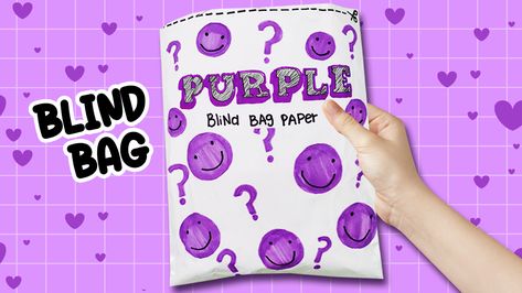 How To Make Blind Bag Paper PURPLE theme 💜 DIY: Homemade paper blind bags PURPLE theme 🟣 Tutorial paper PURPLE blind bags. ASMR / satisfying opening blind bag tag: #robloxskincare #blindbags #cinnamoroll #tiktokcompilation #tiktok #tutorial #blindbag #asmr #paper #satisfying #blindbox #paperdiy #diy #craft #papercraft Diy Homemade Paper, Paper Blind Bags, How To Make Blinds, Orange Blinds, How To Make Purple, Paper Blinds, Paper Squishy, Diy Paper Bag, Homemade Paper