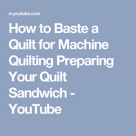 How to Baste a Quilt for Machine Quilting Preparing Your Quilt Sandwich - YouTube How To Sandwich A Quilt, Quilting On A Domestic Machine, Rose Cool, Basting A Quilt, Drunkards Path Quilt, Quilting Software, Quilting 101, Sewing Machine Basics, Quilting Videos