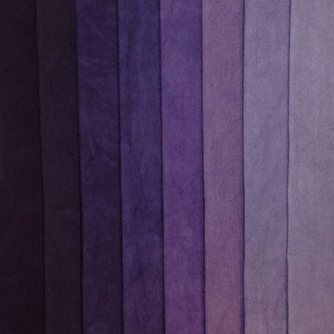 Tints of a rich purple with blue undertones- Eight colors bundled and sold together- Hand Dyed 100% Cotton- Machine washable in Synthrapol- Single colors may be available as Yardage Eggplant Image, Solid Fabric Quilts, Free Motion Quilt Designs, Hand Dyed Fabric, Color Crush, Patch Work, Free Motion Quilting, Abstract Photography, Dyed Fabric