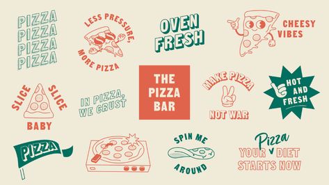 The Pizza Bar on Behance Pizzeria Design, Creative Pizza, Pizza Poster, Pizza Branding, Pizza Logo, Pizza Art, Pizza Bar, Pizza Design, Design Restaurant