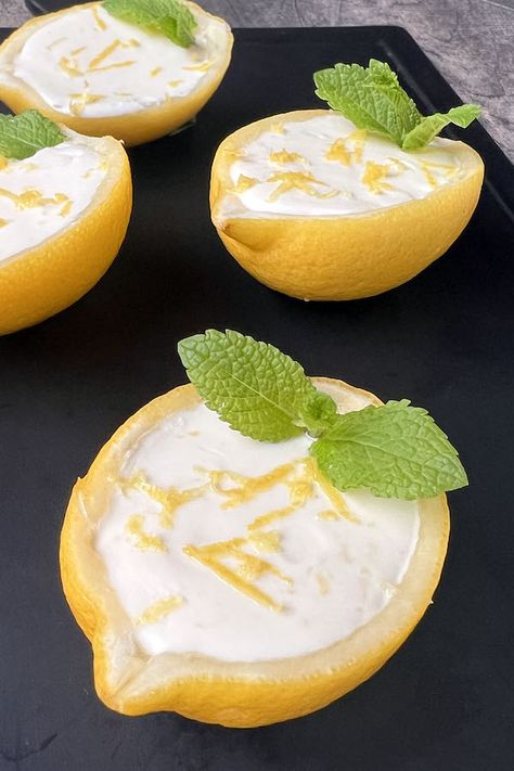 3-Ingredient Easy Lemon Posset Recipe | Mydeliciousmeals.com Lemon Possets, Myer Lemon Recipes, Dessert Recipes Lemon, Cup Desserts, Lemon Posset Recipe, Posset Recipe, Lemon Posset, Easiest Dessert, Lemon Skin