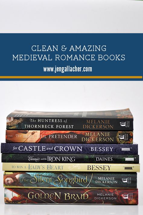 A clean and amazing medieval romance book list from www.jengallacher.com. #booklist #medievalromance #cleanread Clean Historical Romance Books, Medieval Romance Books, Clean Fantasy Romance Books, Christian Book Recommendations, Clean Books, Clean Romance Novels, Clean Romance Books, Medieval Romance, Christian Fiction Books