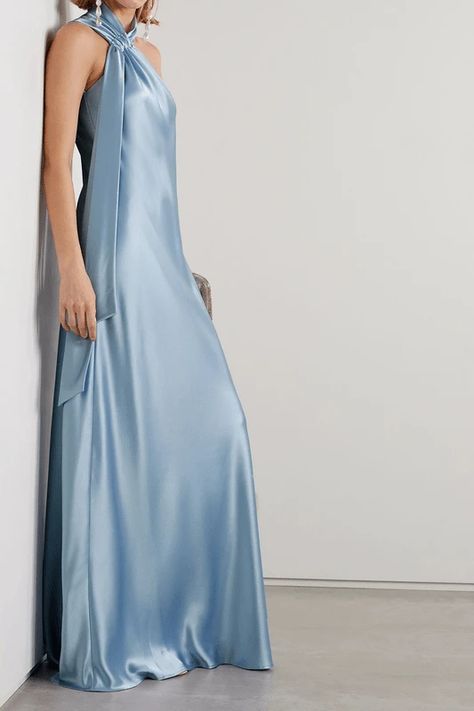 The Best Summer Dresses For All Occasions At NET-A-PORTER | SheerLuxe Light Blue Gown, Lantern Dress, Mismatched Bridesmaids, Mismatched Bridesmaid Dresses, Best Summer Dresses, Ushuaia, Blue Gown, Silk Maxi Dress, Satin Maxi Dress