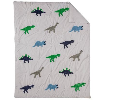 Candlewick Dino Comforter & Shams | Pottery Barn Kids Candlewicking Embroidery, Dinosaur Bedroom, Quilted Sham, Dinosaur Design, Personalized Pillows, Monogrammed Items, Embroidery Techniques, Pottery Barn Kids, Good Time